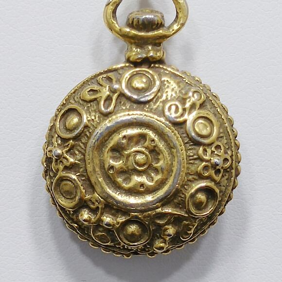 Vintage Goldette Three Strand Necklace, Long Chains & Pendant, 1960s - Picture 4 of 10